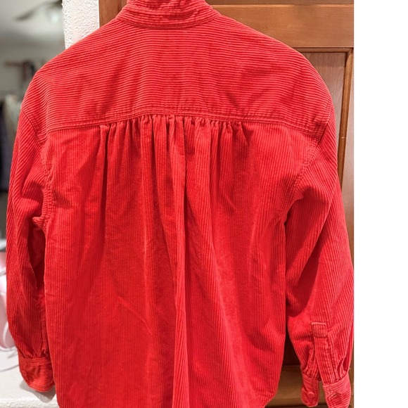 Levi's Red Corduroy Button Up Shirt Jacket Oversized Women's XS VNTG - Picture 3 of 7